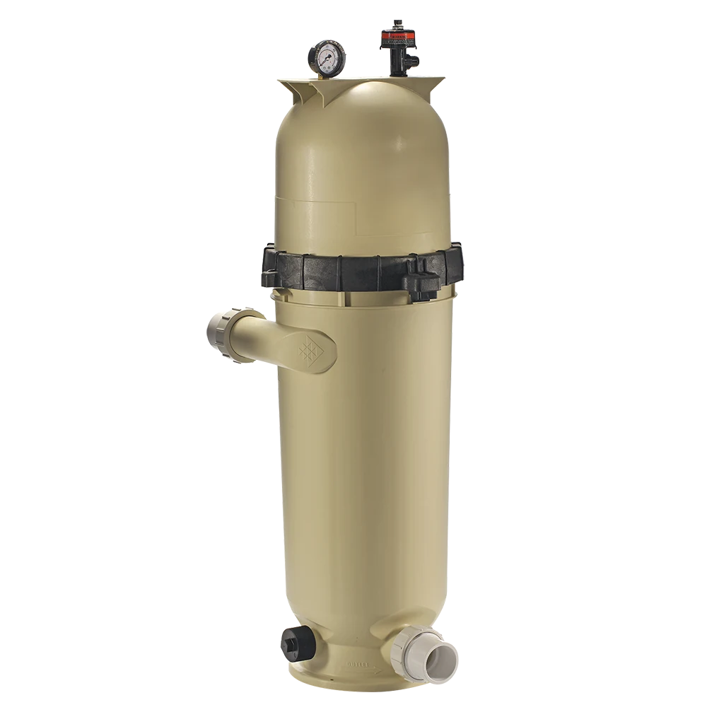 Pentair Clean & Clear RP cartridge pool filter with pressure gauge and side connections