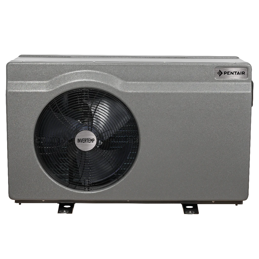 Pentair InverTemp-LT pool heat pump with grey enclosure and front fan