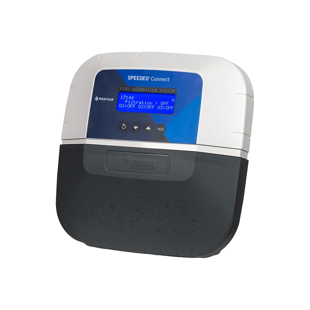 Pentair Speedeo Connect pool automation controller with blue LCD screen